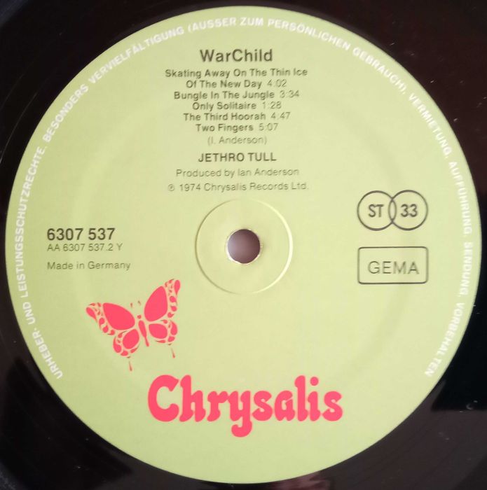 Jethro Tull - - - - - War Child - - - - - LP64169629116418125