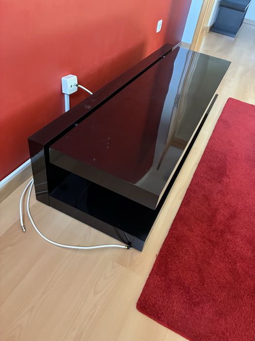 Móvel TV baixo moderno lacado preto brilhante