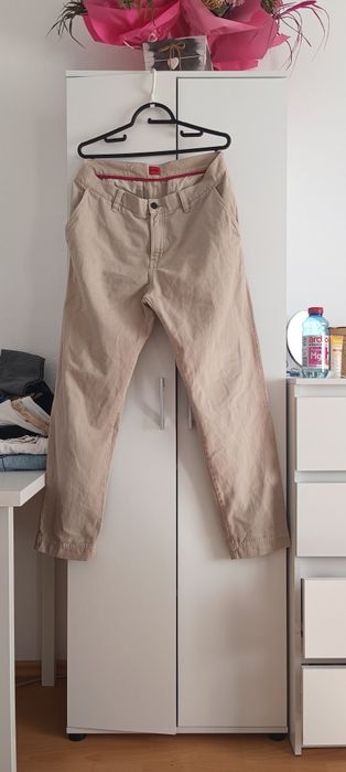 Spodnie Hugo Boss 32/34 brązowe materiałowe eleganckie