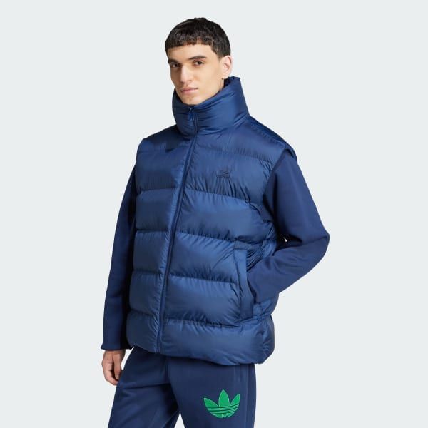 Kamizelka casual pikowana w kolorze granatowym logo adidas L