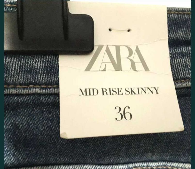 Calças de ganga skinny assimétricas Zara Tam 36 Novas c/etiqueta