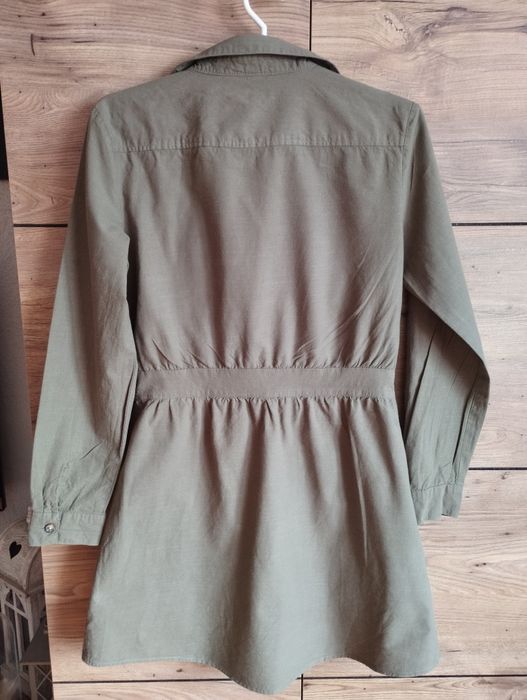 H&M Divided 38 M sukienka koszulowa khaki na wiosnę