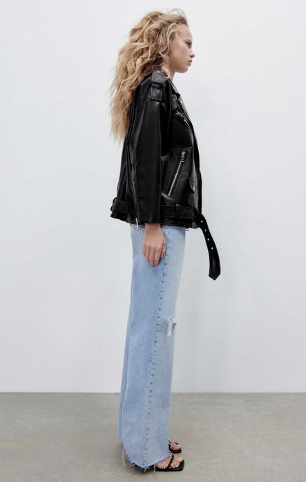 Женская кожаная куртка косуха оверсайз zara: 2 100 грн