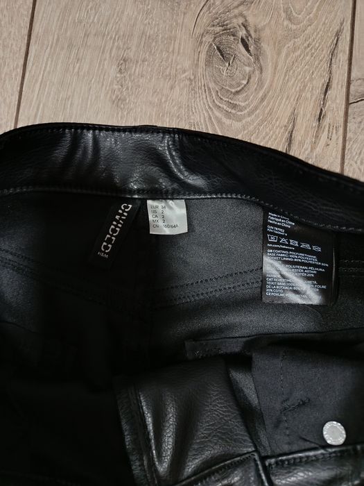 Шкіряні штани з екошкіри H&M, р. S-M