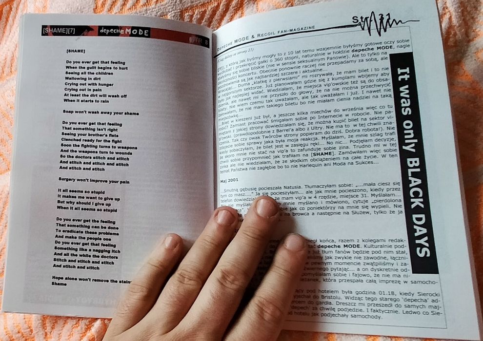 Depeche Mode Shame 7 prasa