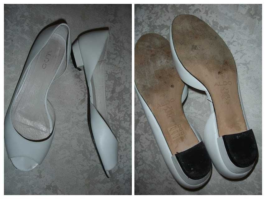 ТУФЛІ жіночі брендові ALDO 39-39,5 р. (устілка 26 см). ШКІРА. БІЛІ.