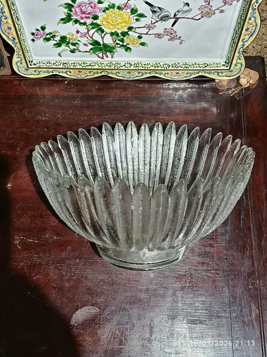 Fruteiro taça Cristal Antigo 23,5 cm diâmetro