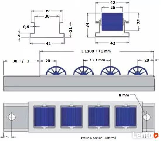 Роликова рейка для деревообробних станків