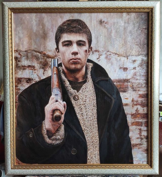 "В чем сила брат?" Портрет Бодрова,  68x60 см