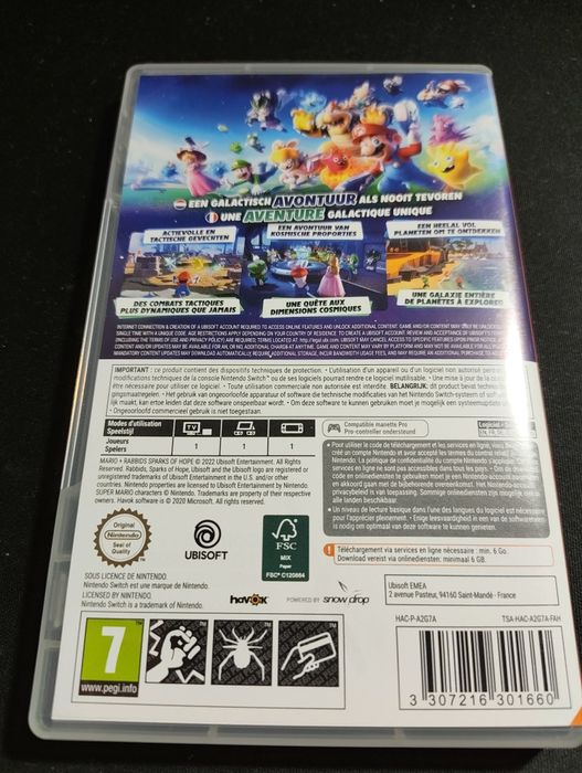 Caixa de jogo Nintendo switch Mario+Rabbids