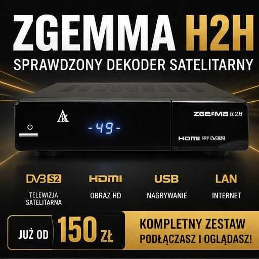 Dekoder Zgemma H2H – kompletny zestaw