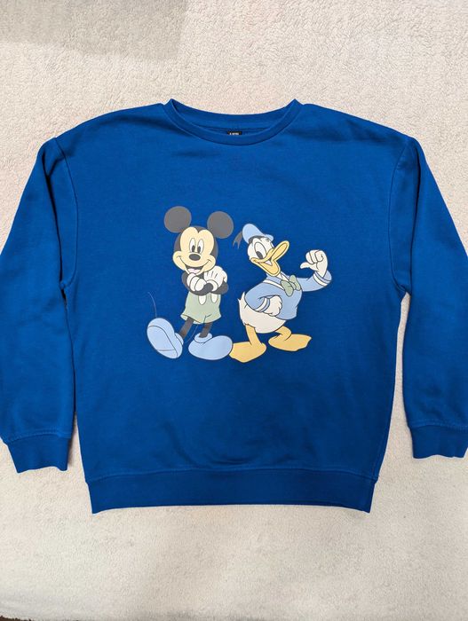 Niebieska chabrowa bluza dresowa Myszka Mickey i Kaczor Donald 140