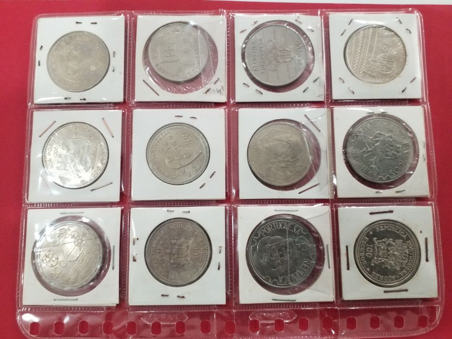 Moedas antigas portuguesas em alpaca.