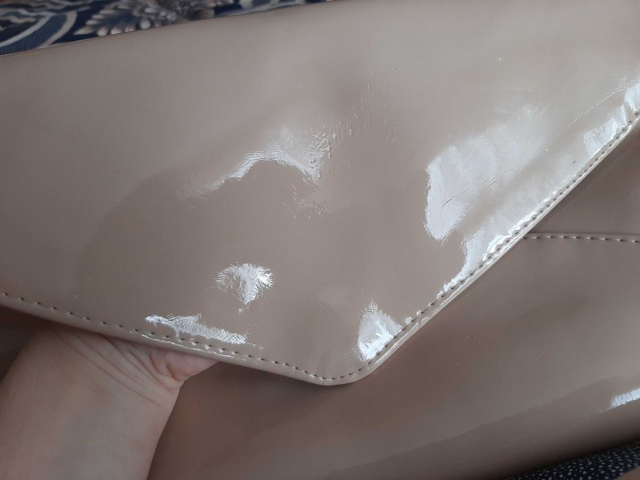 Torebka kopertówka cremowa ecru jasna duża kopertówka