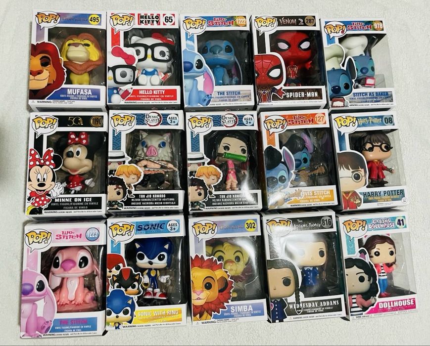 Briquedos POP various figuras Wednesday stitch etc