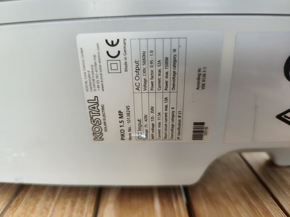 Pack Solar: Inversor Monofásico Kostal PIKO MP Plus 1.5 + Smart Meter Eastron SDM230 Modbus  ( artigo de exposição)