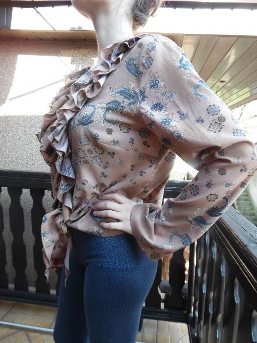 Bluzka dł rękaw jasny brąz-beż roz 38/44/46