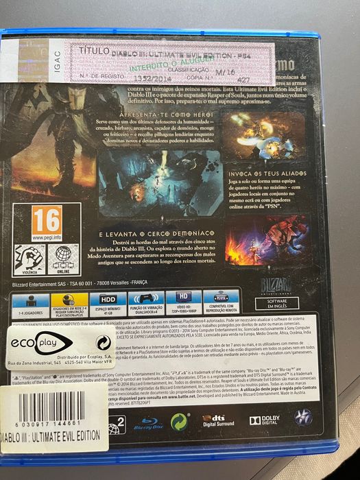 Jogo PlayStation 4 diablo