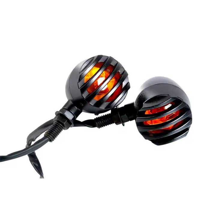 Par Piscas LED com Grelha Plástico - Lentes Âmbar