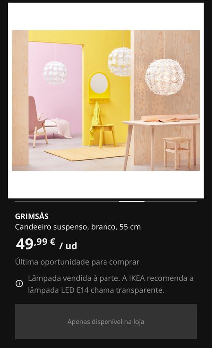 Candeeiro suspenso branco