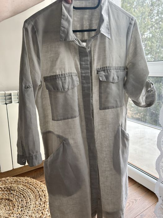 Szara sukienka Mango M szmizjerka