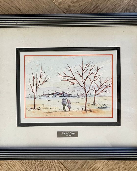Obraz Akwarela 40.5cm x 35cm Sygnowany Rama