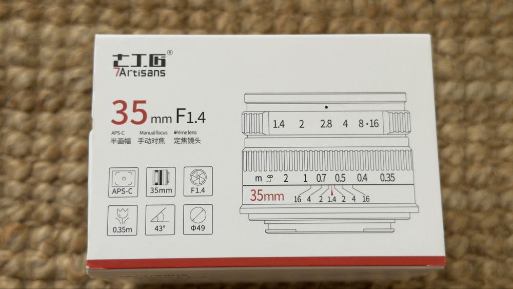 7Artisans 35mm f/1.4 APS-C Canon RF — nova, por estrear