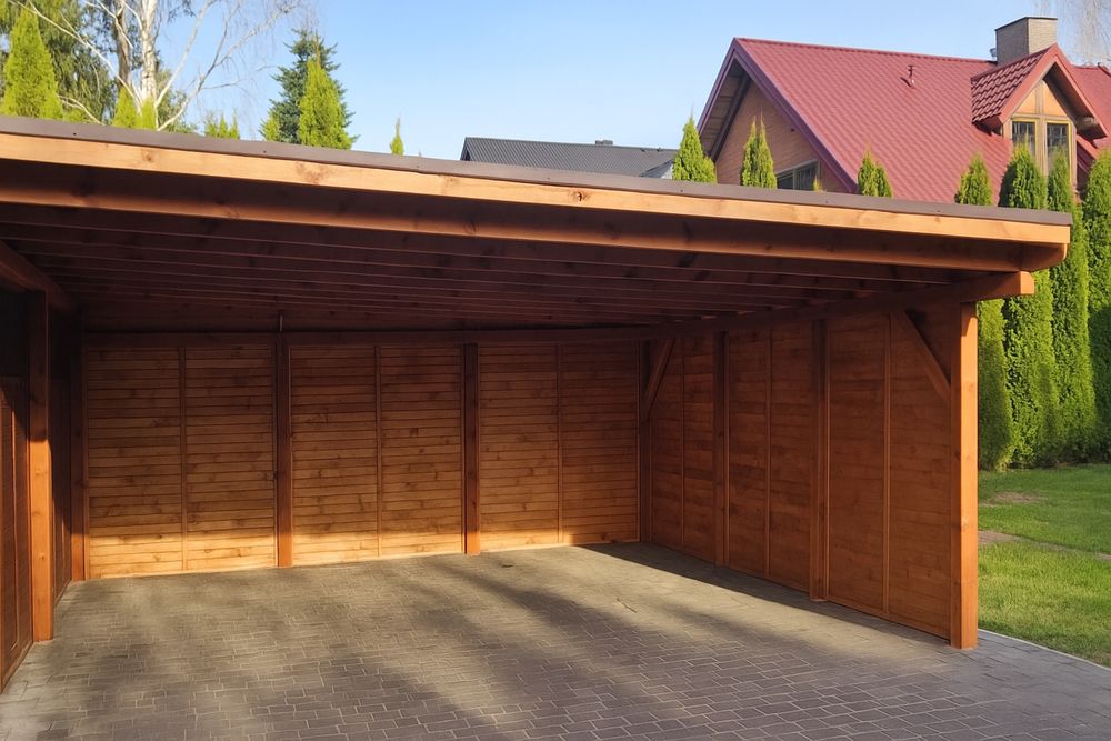 Wiata, zadaszenie drewniane na samochód