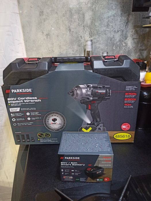 Klucz udarowy parkside performance 1356Nm  z baterią 8ah Nowe  5lat gw