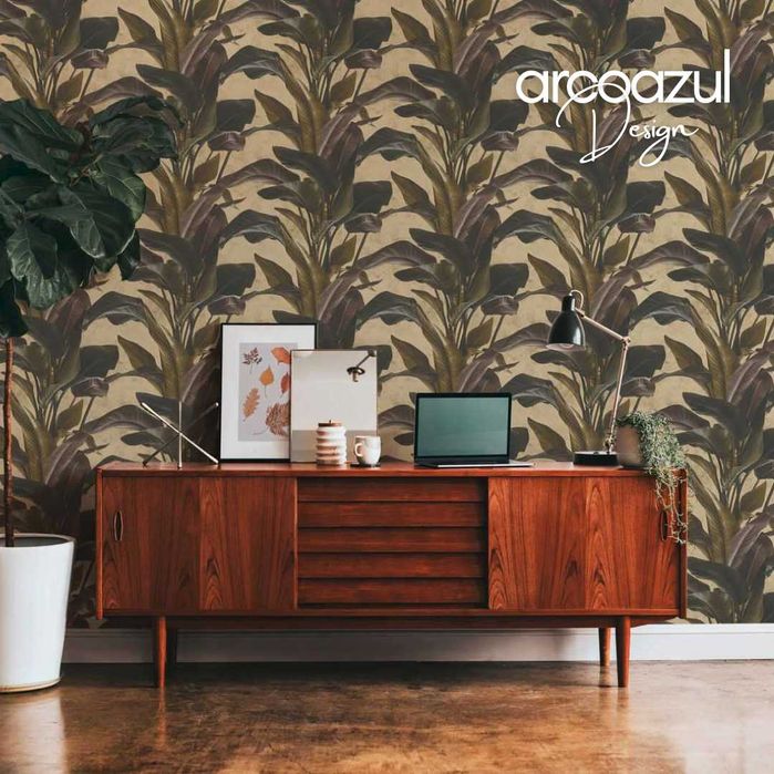 Papel de Parede Tropical - 0.53x10.50m - 3 Cores By Arcoazul Design
