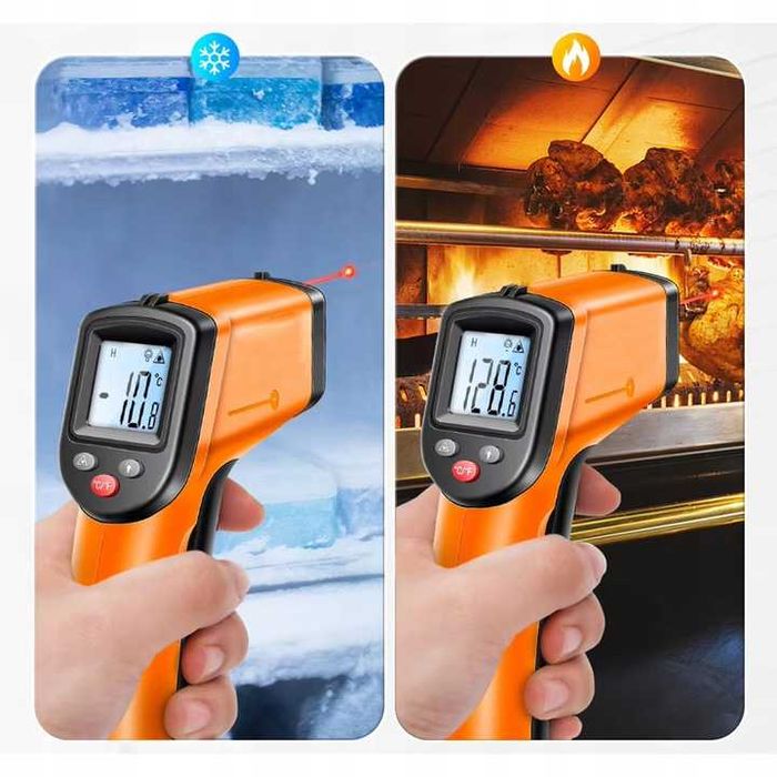 TERMOMETR na podczerwień laserowy pistolet bezkontaktowy miernik LCD