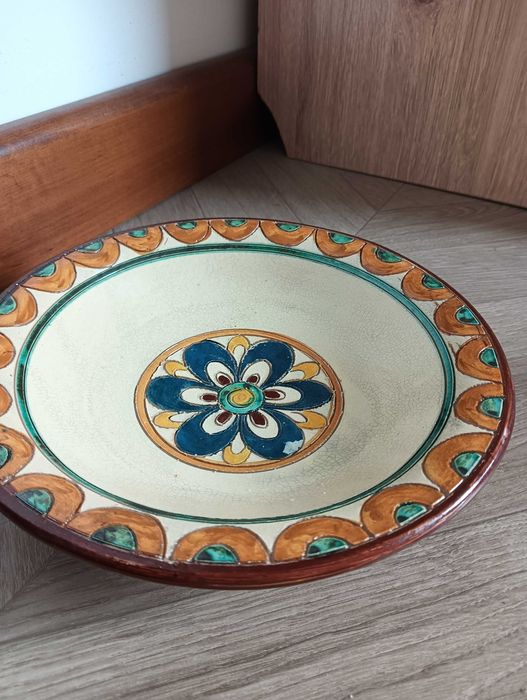 Talerz ceramiczny wiszący ludowy