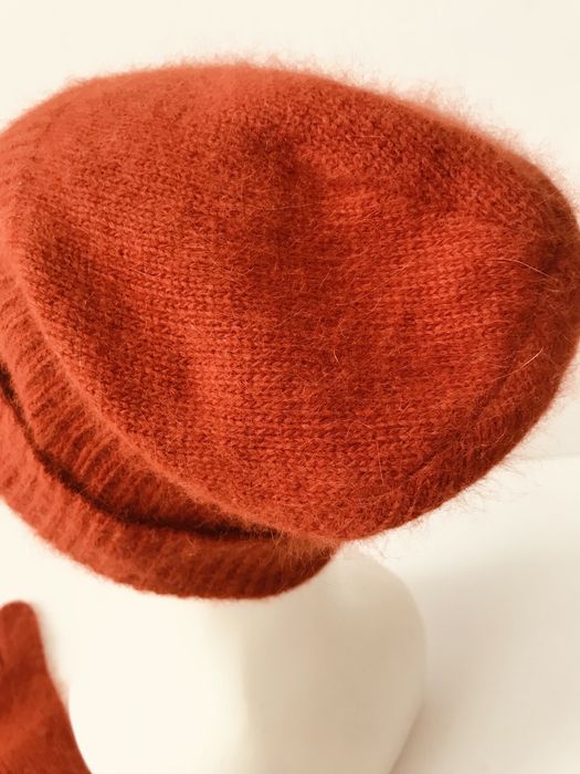 Czapka + Długie Rękawiczki. Zestaw. Angora. Nowe