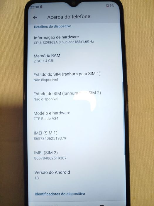 ZTE Blade A34 em óptimo estado