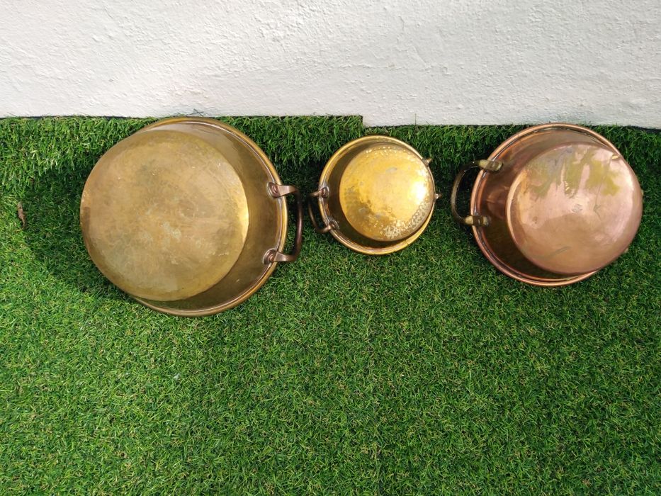 3 Tachos em Cobre e Latão