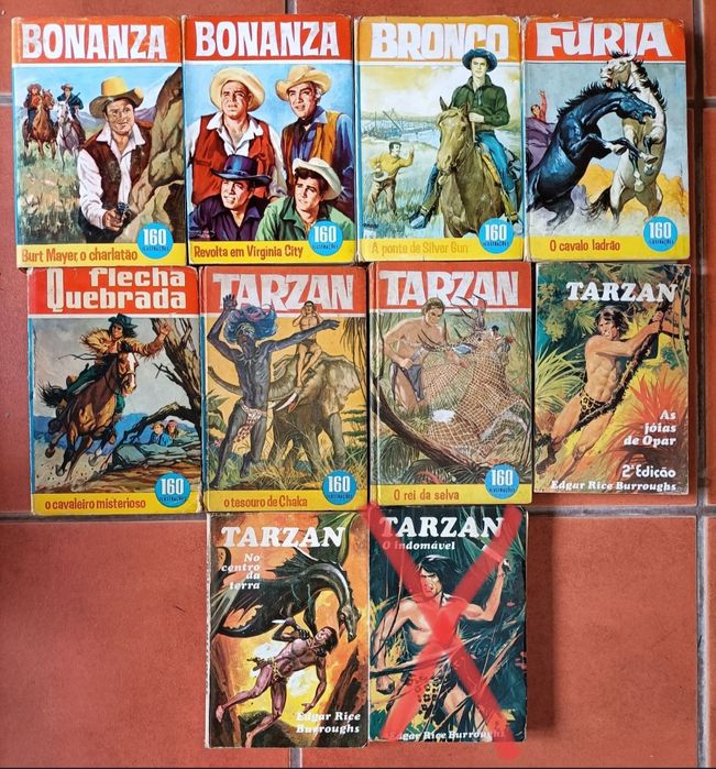 25 Livros Bonanza, Tarzan e Coleção Heidi anos 60