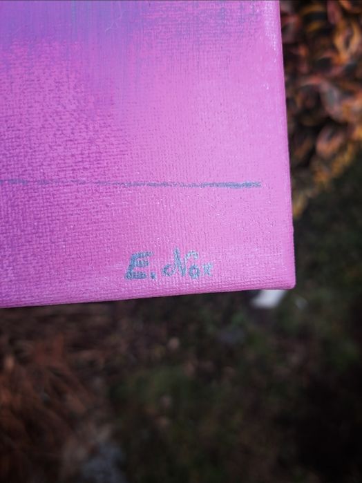 "Modern Magenta Echoes" – Unikalna Abstrakcja 18x24 cm. Unikat