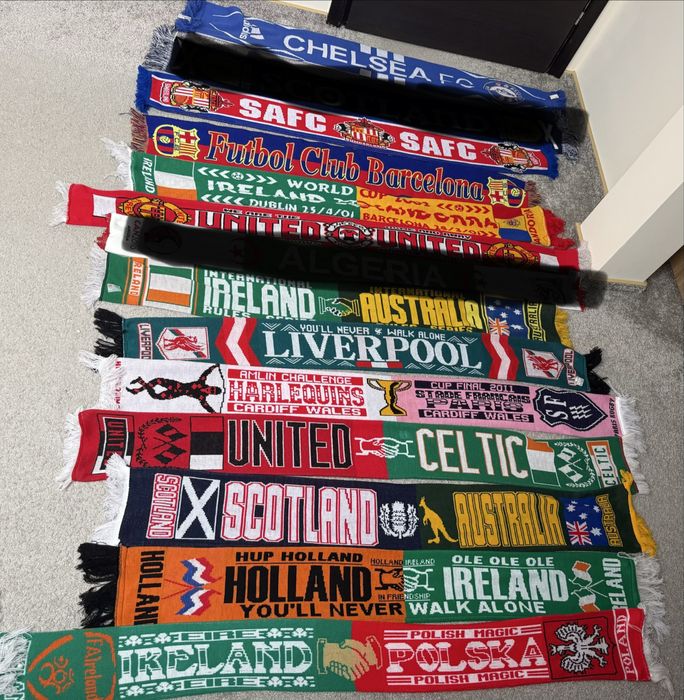 Duża kolekcja szalików piłkarskich 41 sztuk