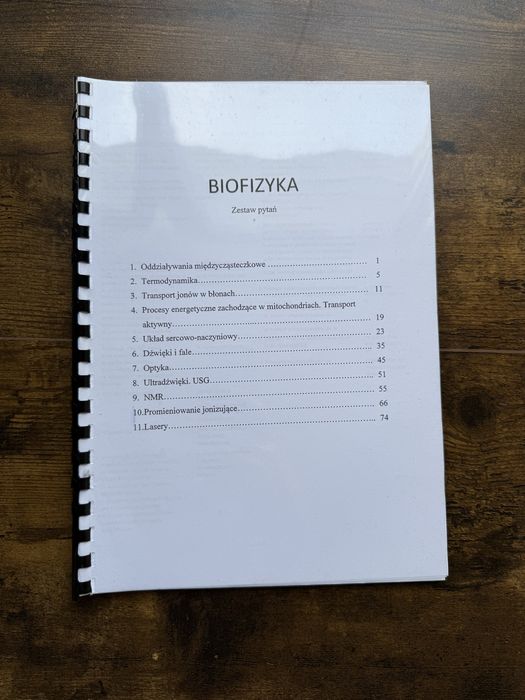 Biofizyka zestaw pytań