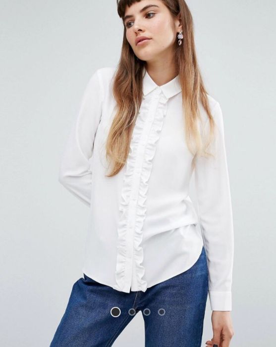 Блуза біла з рюшами miss Selfridge