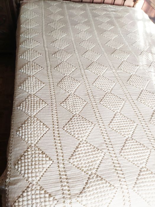 Colcha de Crochet para cama de casal feita á mão
