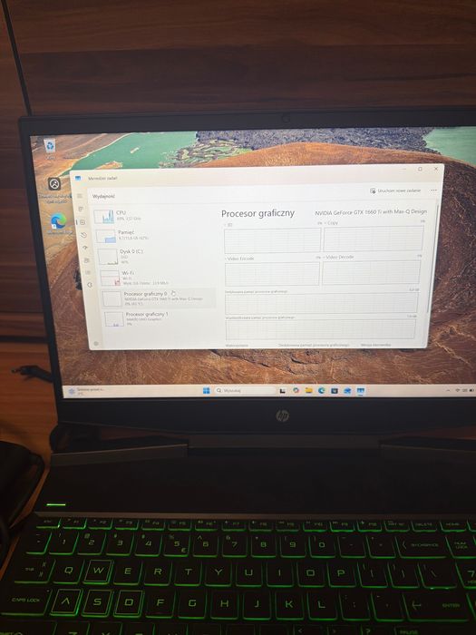 Okazja Mocny laptop Gamingowy HP Pawilon RTX GTX 1660Ti Max 6GB 16/512
