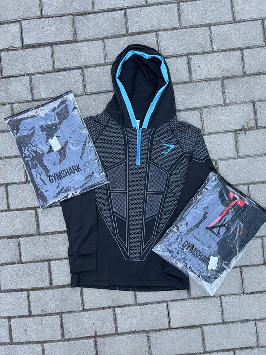 3 КОЛЬОРИ! Спортивна кофта Gymshark Compression Hoodie Рашгард з капюшоном