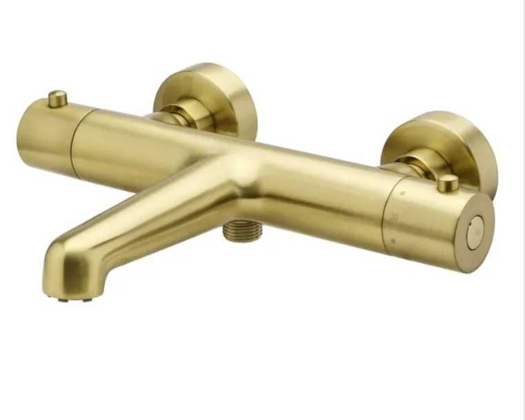 torneira de banheira e duche termoestatica dourada Essebagno