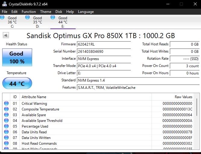 Sandisk Optimus GX Pro 850X 1tb + dissipador NOVO