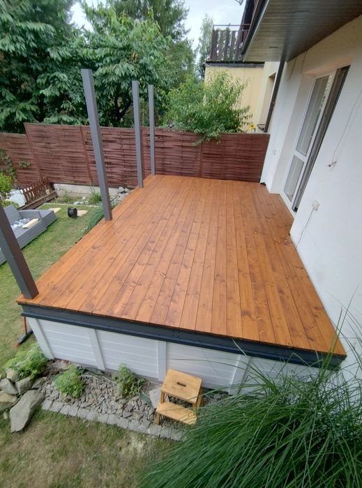 Zadaszenie tarasu, altana ogrodowa, pergola, poliwęglan, balustrada