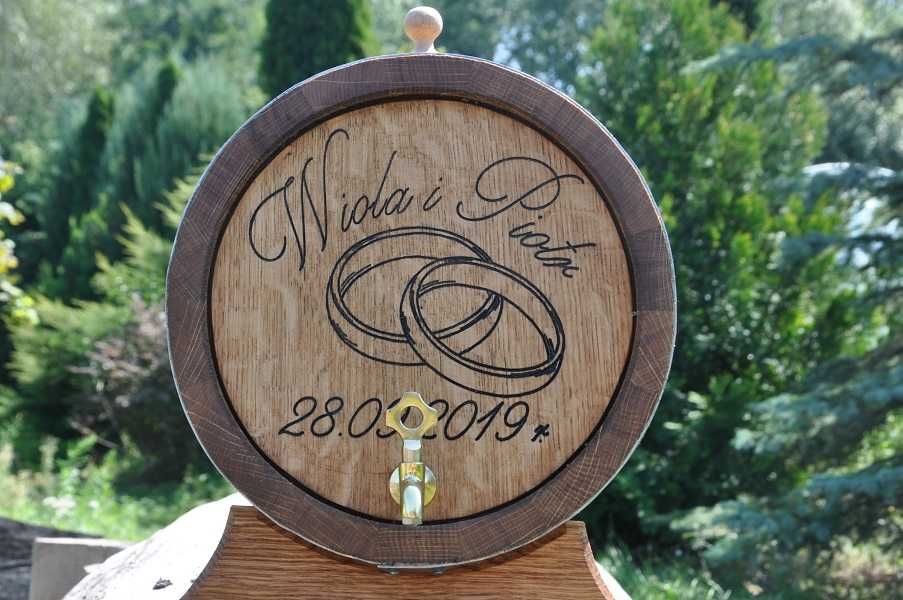 Beczka Dębowa 5 L na alkohol bimber whisky wino trunki wesele stół