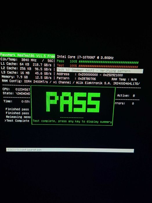 Goodram IRDM X Black DDR4 8GB 2400MHz CL17 | MemTest OK