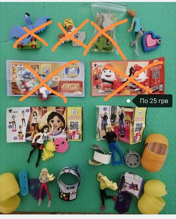 Серії   Ferrero Kinder та поштучки, вкладиші,деталі