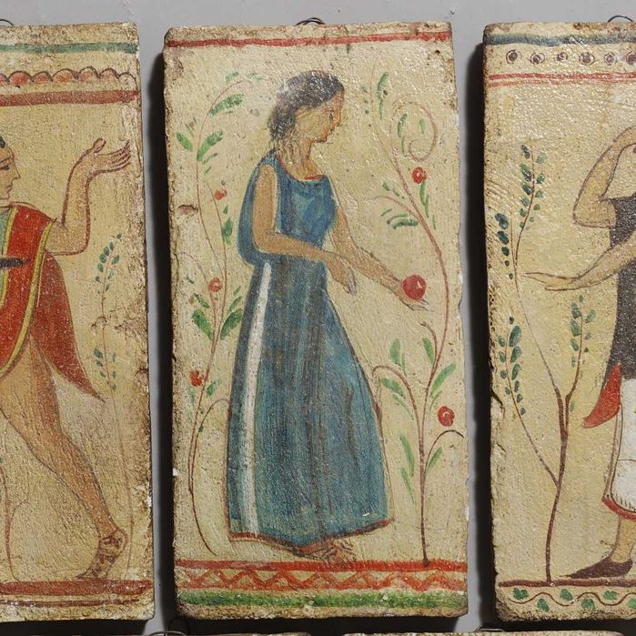 Conjunto de 10 ladrilhos de tecto Sec. XVIII - XIX